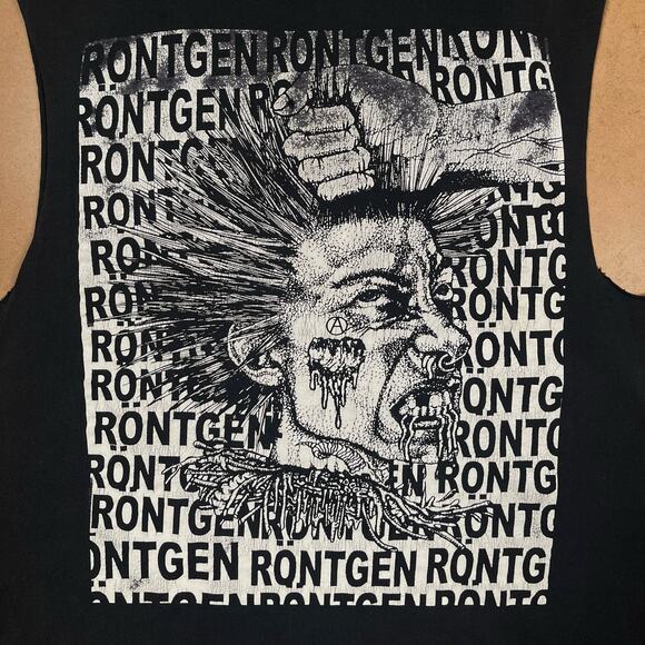 Rontgen Raw Punk Band Kopflos Chopped TShirt Cutoff Sleeveless Tank Tee Thrashed - Picture 3 of 16